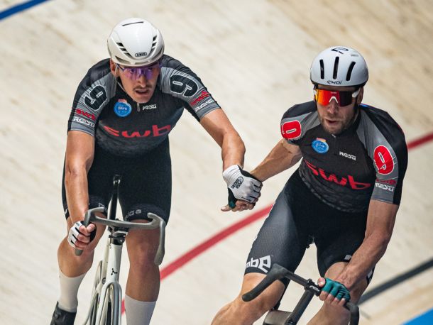 Roger Kluge (right) finished second with Moritz Augenstein at the Bremen Six Days.