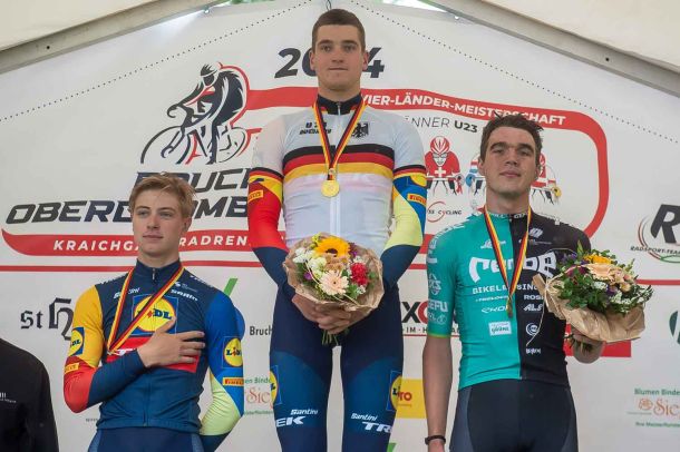 Louis Leidt, Niklas Behrens (both Trek Lidl) and Julian Borresch (from left to right)