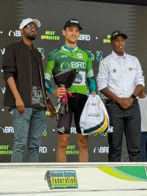 Miguel Heidemann in the Tour du Rwanda sprint jersey.